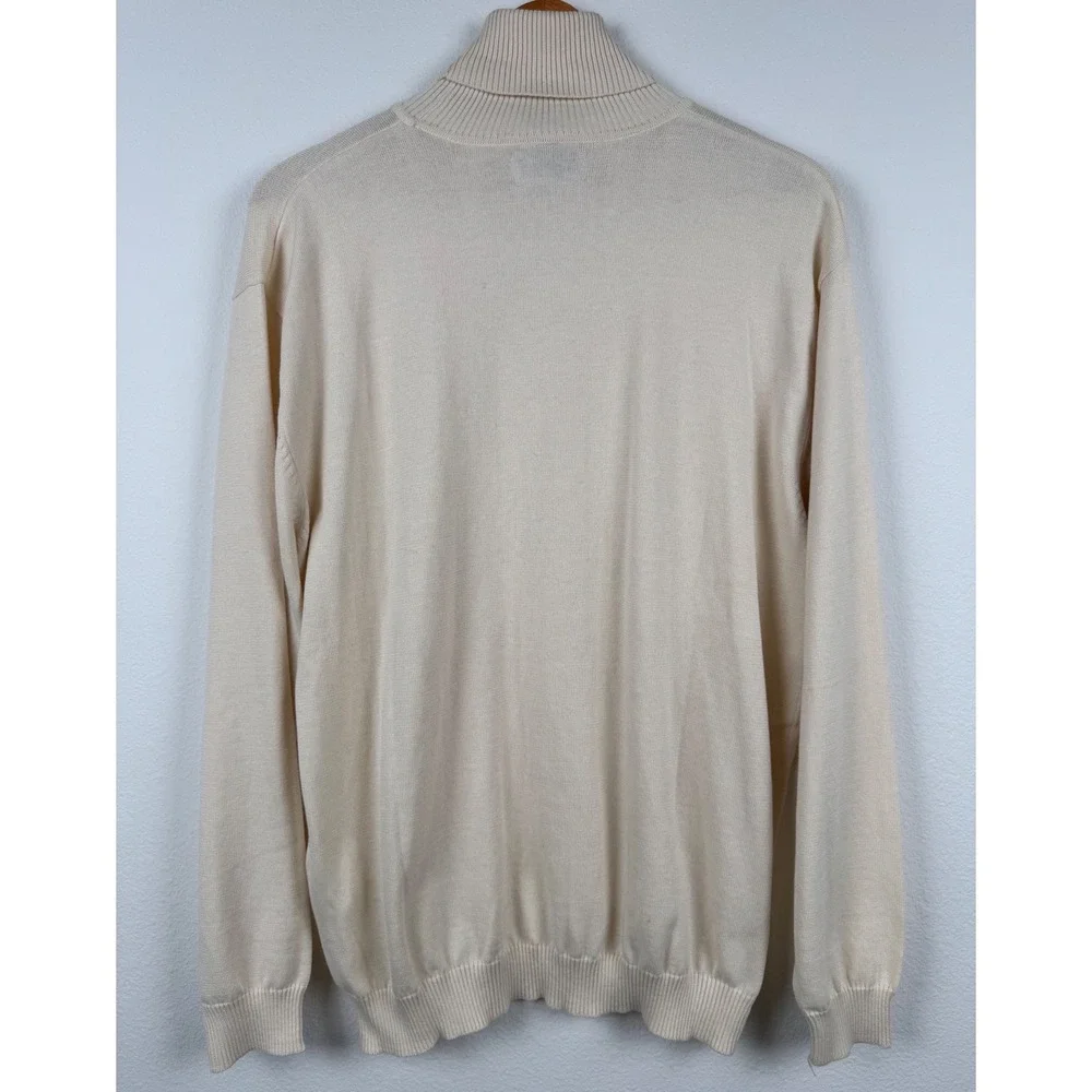 Lavane' Turtleneck Sweater Men's XL Cream NWT VTG Minimalist Office Chic